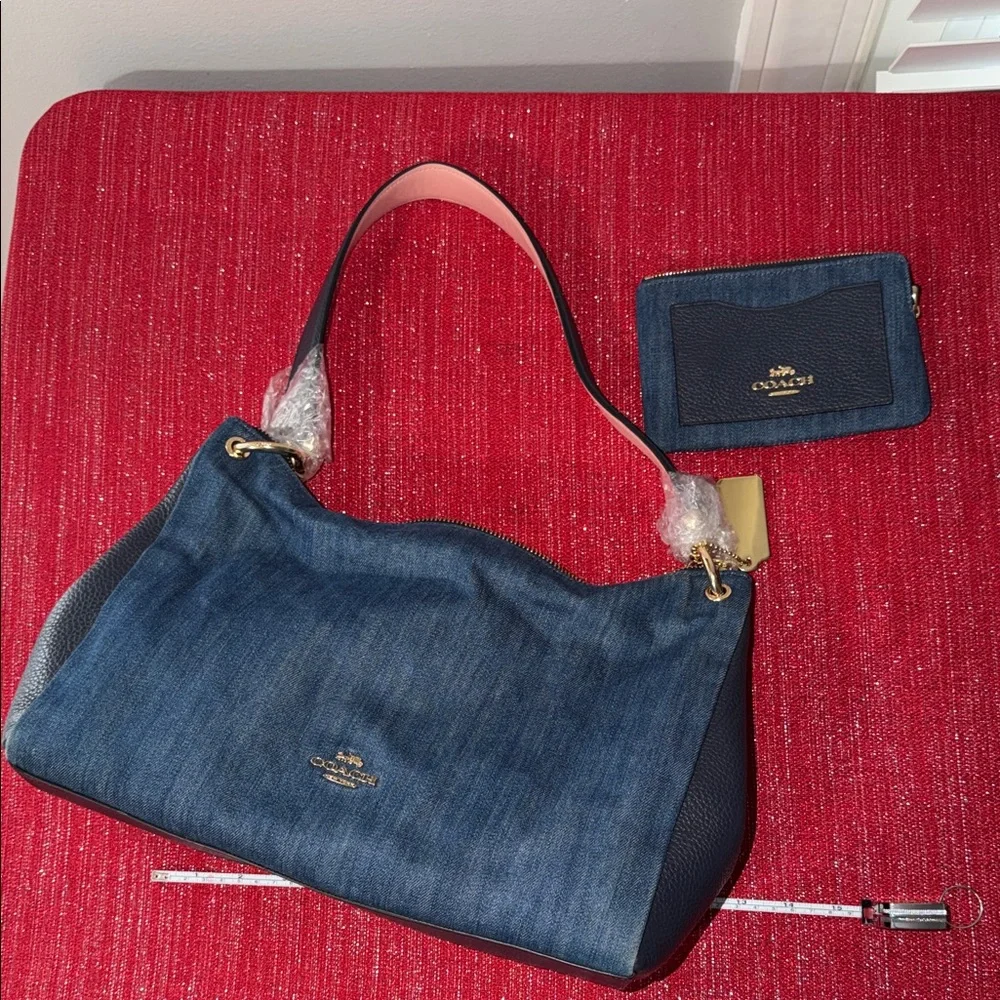 Coach Navy Denim Shoulder Bag - Picture 10 of 10